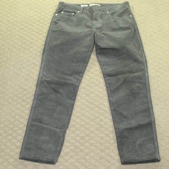 Fabrizio Gianni Women's 6 Grey Stretch for High Comfort Mini Corduroy Pants - Picture 1 of 6